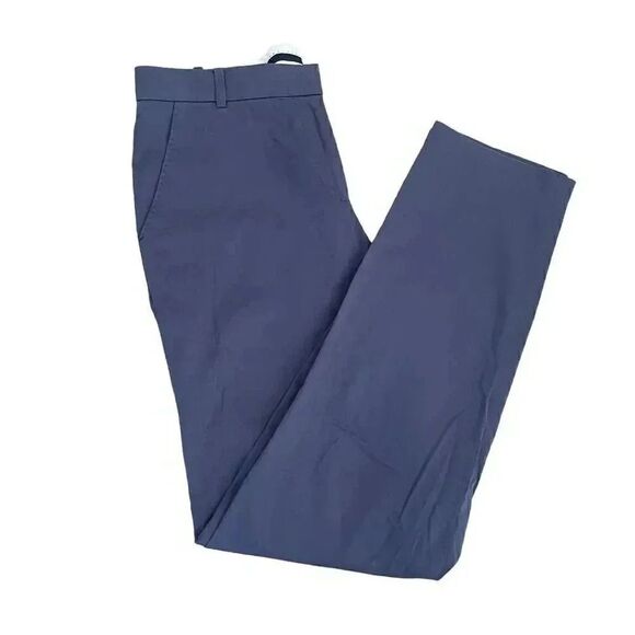 Jigsaw Italian Cotton Blend Mid-Rise Unisex Navy Straight Leg Chino Pants SZ 2 - Picture 6 of 13